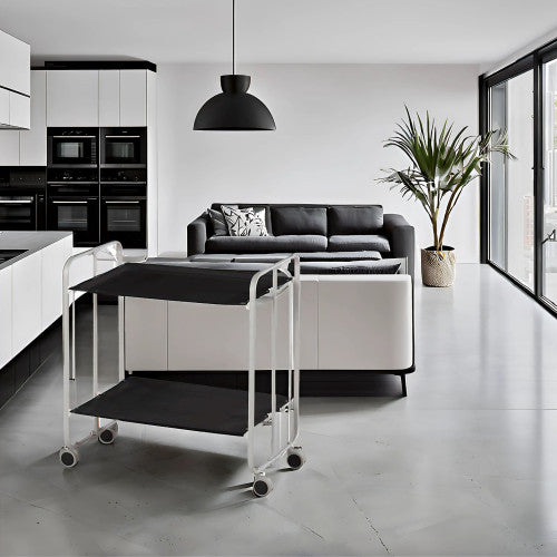 Carrello pieghevole da cucina BAUHAUS, 2 vassoi. Struttura grigio