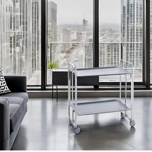 Carrello pieghevole da cucina BAUHAUS, 2 vassoi. Struttura grigio