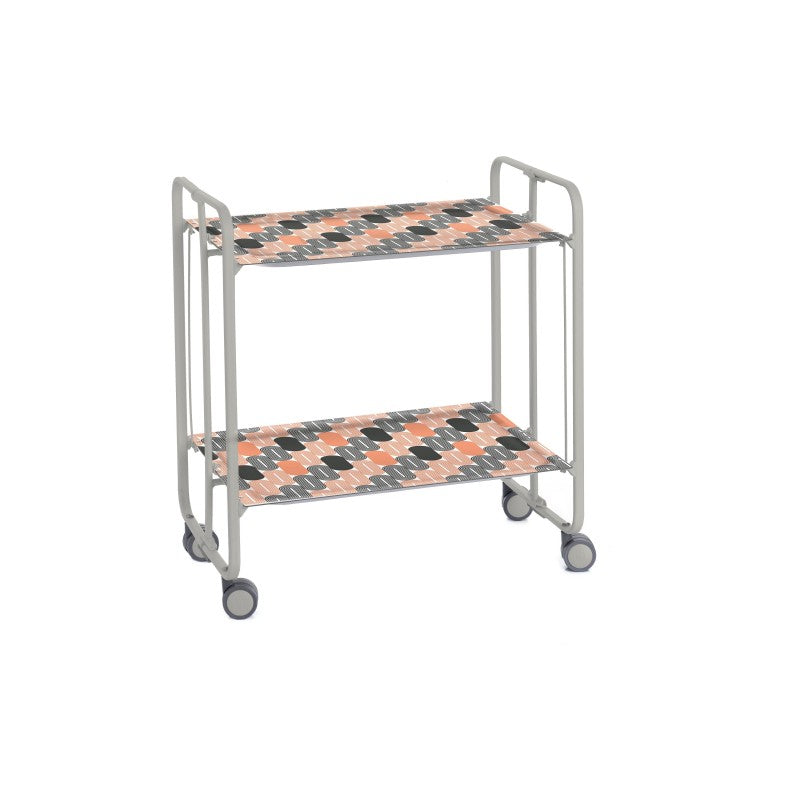 Carrello pieghevole da cucina BAUHAUS, 2 vassoi. Struttura grigio