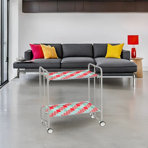 Carrello pieghevole da cucina BAUHAUS, 2 vassoi. Struttura grigio