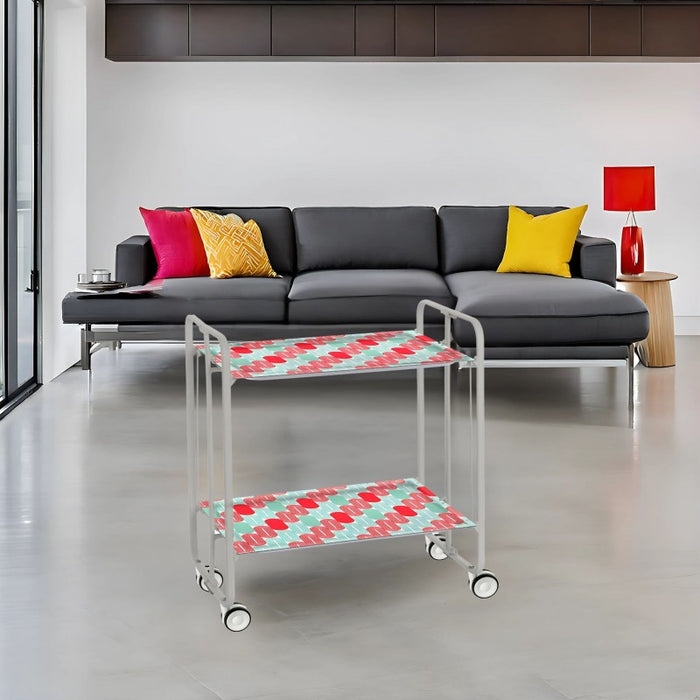 Carrello pieghevole da cucina BAUHAUS, 2 vassoi. Struttura grigio