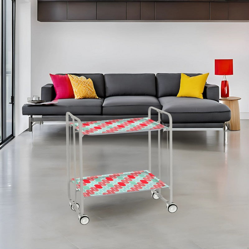 Carrello pieghevole da cucina BAUHAUS, 2 vassoi. Struttura grigio