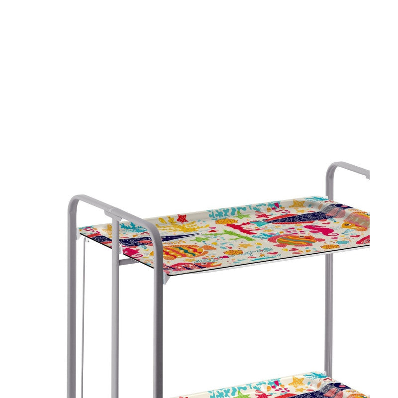 Carrello pieghevole da cucina BAUHAUS, 2 vassoi. Struttura grigio