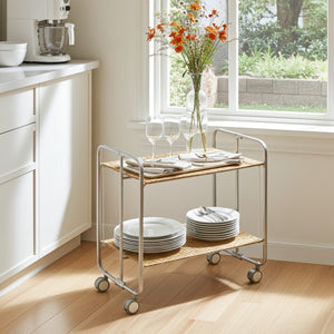 Carrello pieghevole da cucina BAUHAUS, 2 vassoi. Struttura grigio