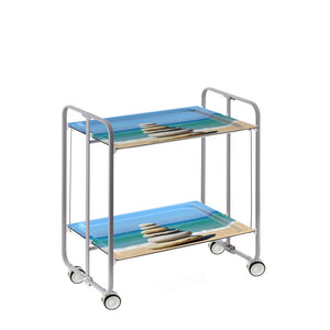 Carrello pieghevole da cucina BAUHAUS, 2 vassoi. Struttura grigio