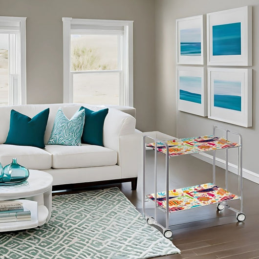 Carrello pieghevole da cucina BAUHAUS, 2 vassoi. Struttura grigio