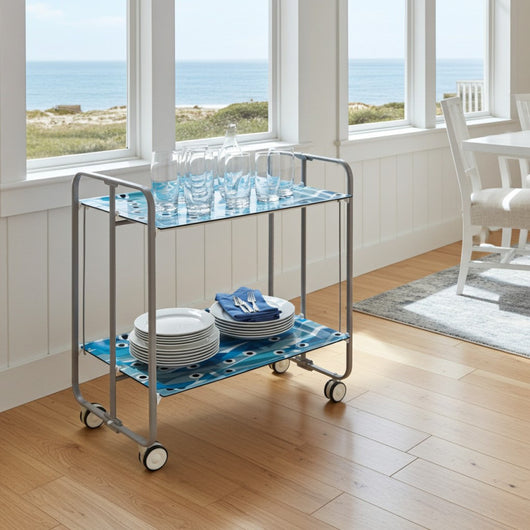 Carrello pieghevole da cucina BAUHAUS, 2 vassoi. Struttura grigio