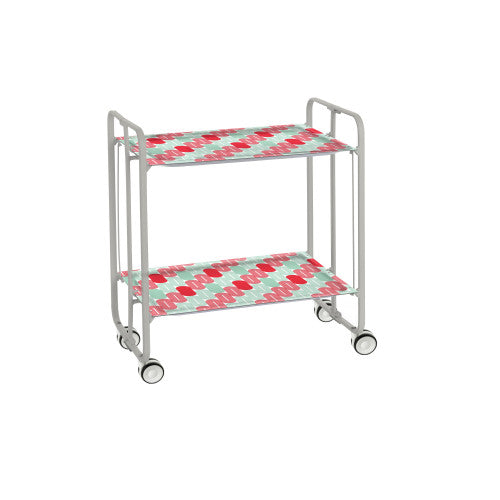 Carrello pieghevole da cucina BAUHAUS, 2 vassoi. Struttura grigio