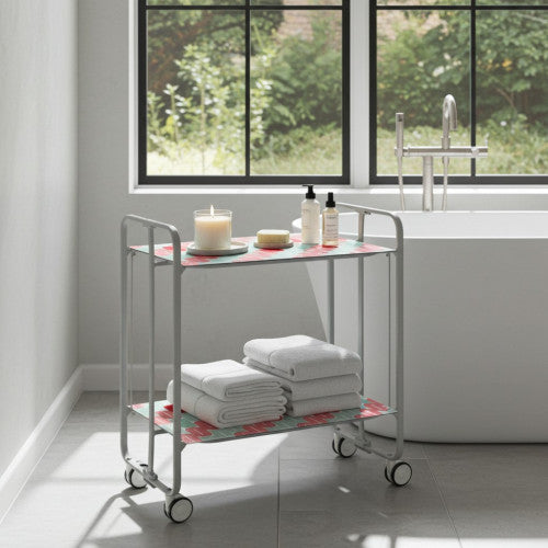 Carrello pieghevole da cucina BAUHAUS, 2 vassoi. Struttura grigio