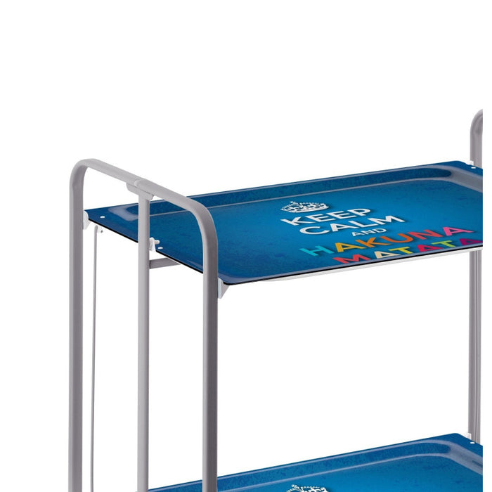 Carrello pieghevole da cucina BAUHAUS, 2 vassoi. Struttura grigio