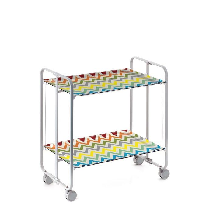 Carrello pieghevole da cucina BAUHAUS, 2 vassoi. Struttura grigio