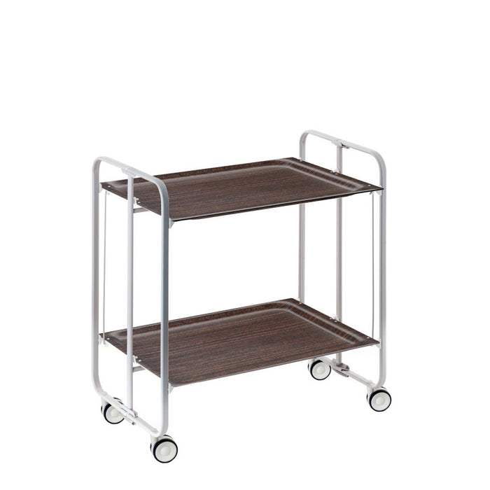 Carrello pieghevole da cucina BAUHAUS, 2 vassoi. Struttura grigio