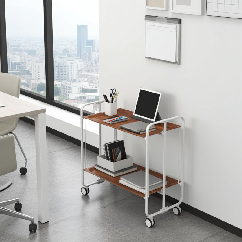 Carrello pieghevole da cucina BAUHAUS, 2 vassoi. Struttura grigio