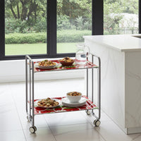 Carrello pieghevole da cucina BAUHAUS, 2 vassoi. Struttura grigio