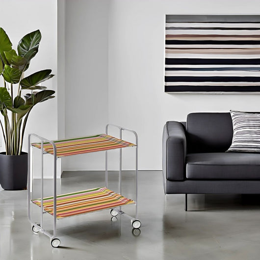 Carrello pieghevole da cucina BAUHAUS, 2 vassoi. Struttura grigio