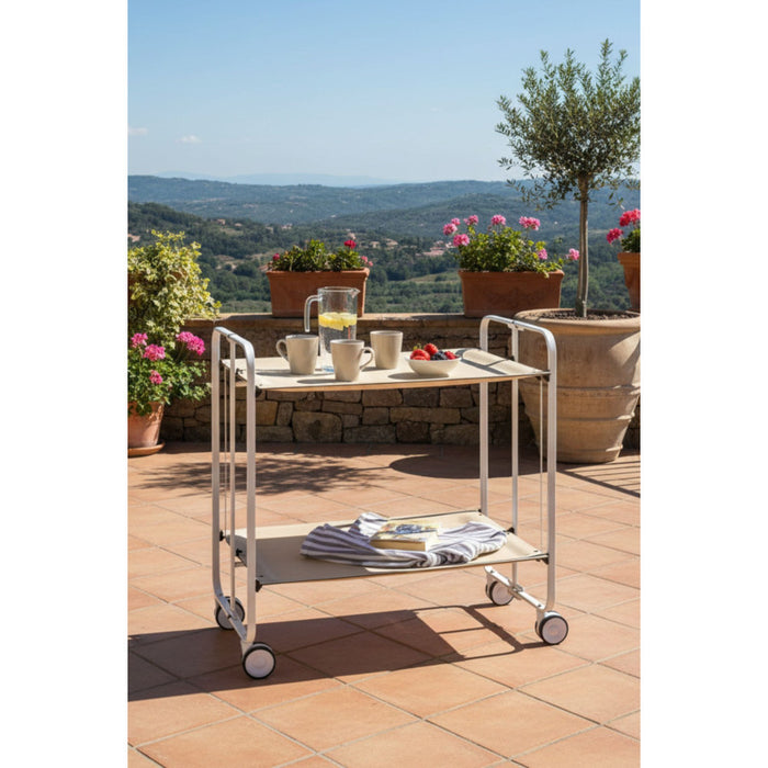 Carrello pieghevole da cucina BAUHAUS, 2 vassoi. Struttura grigio