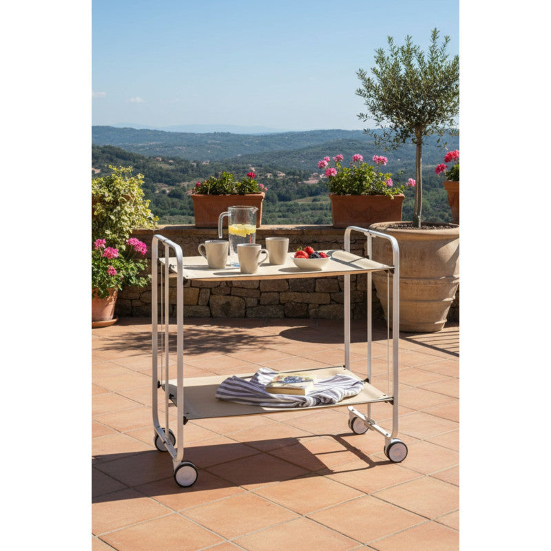 Carrello pieghevole da cucina BAUHAUS, 2 vassoi. Struttura grigio