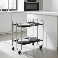Carrello pieghevole da cucina BAUHAUS, 2 vassoi. Struttura grigio