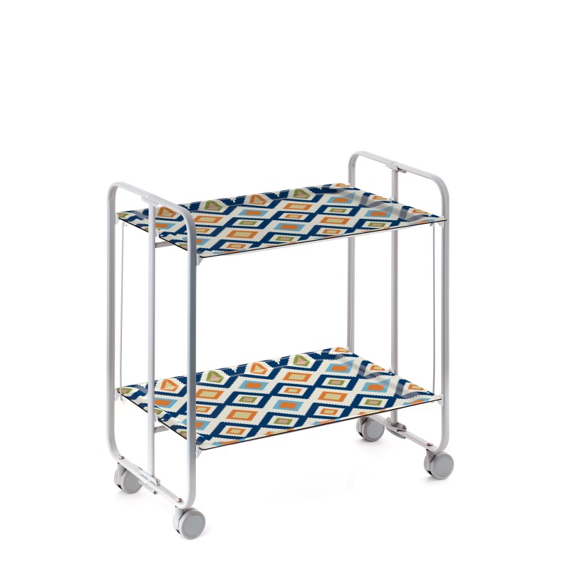 Carrello pieghevole da cucina BAUHAUS, 2 vassoi. Struttura grigio