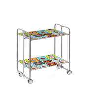 Carrello pieghevole da cucina BAUHAUS, 2 vassoi. Struttura grigio