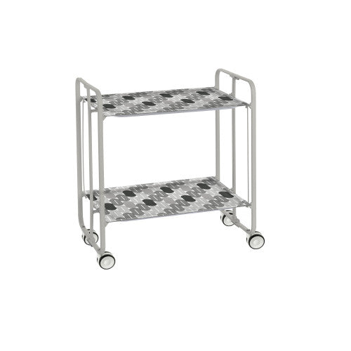 Carrello pieghevole da cucina BAUHAUS, 2 vassoi. Struttura grigio