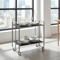Carrello pieghevole da cucina BAUHAUS, 2 vassoi. Struttura grigio