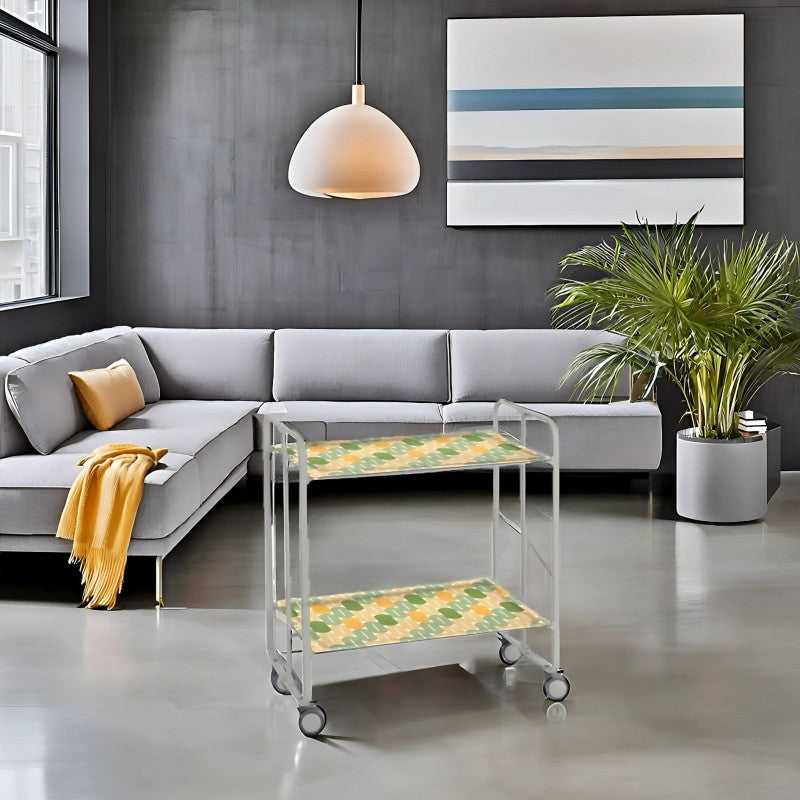 Carrello pieghevole da cucina BAUHAUS, 2 vassoi. Struttura grigio