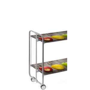 Carrello pieghevole da cucina BAUHAUS, 2 vassoi. Struttura grigio