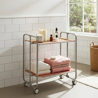 Carrello pieghevole da cucina BAUHAUS, 2 vassoi. Struttura grigio