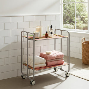 Carrello pieghevole da cucina BAUHAUS, 2 vassoi. Struttura grigio