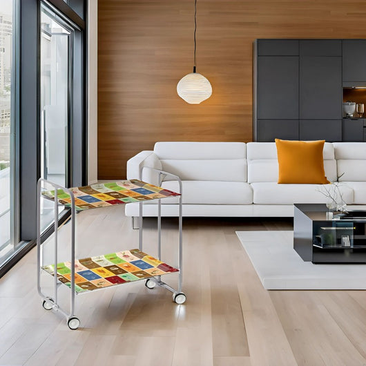 Carrello pieghevole da cucina BAUHAUS, 2 vassoi. Struttura grigio