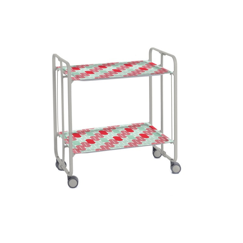 Carrello pieghevole da cucina BAUHAUS, 2 vassoi. Struttura grigio