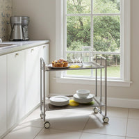 Carrello pieghevole da cucina BAUHAUS, 2 vassoi. Struttura grigio