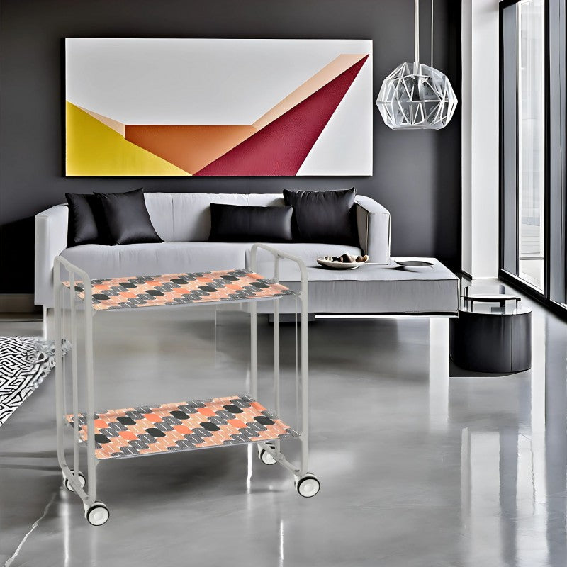 Carrello pieghevole da cucina BAUHAUS, 2 vassoi. Struttura grigio