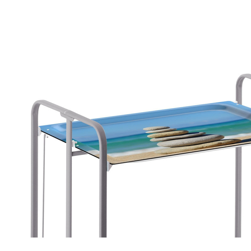 Carrello pieghevole da cucina BAUHAUS, 2 vassoi. Struttura grigio