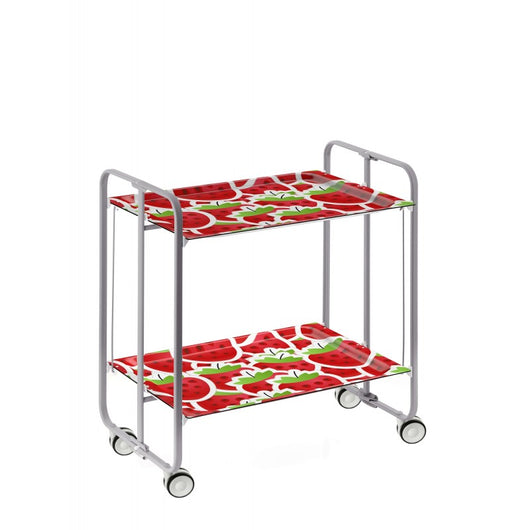 Carrello pieghevole da cucina BAUHAUS, 2 vassoi. Struttura grigio