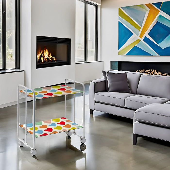 Carrello pieghevole da cucina BAUHAUS, 2 vassoi. Struttura grigio