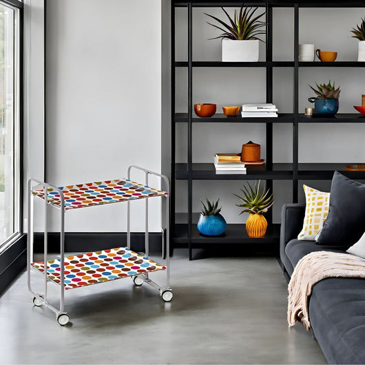 Carrello pieghevole da cucina BAUHAUS, 2 vassoi. Struttura grigio