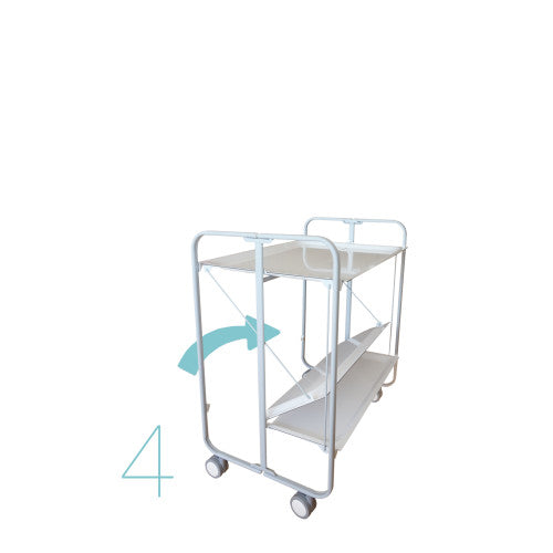 Carrello pieghevole da cucina BAUHAUS, 2 vassoi. Struttura grigio