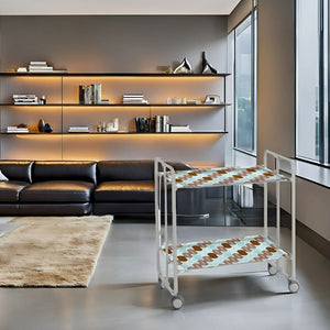 Carrello pieghevole da cucina BAUHAUS, 2 vassoi. Struttura grigio