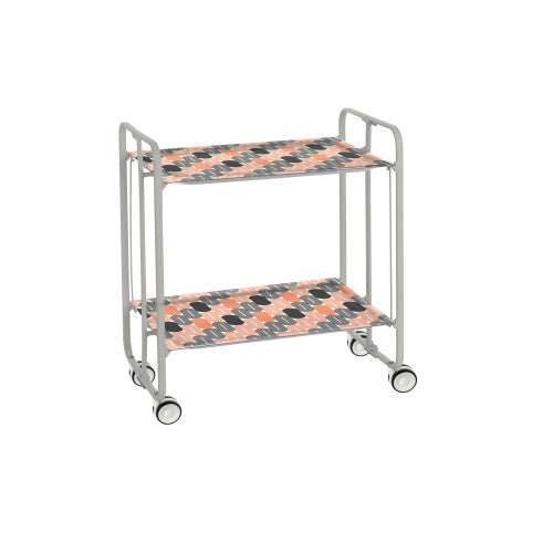 Carrello pieghevole da cucina BAUHAUS, 2 vassoi. Struttura grigio