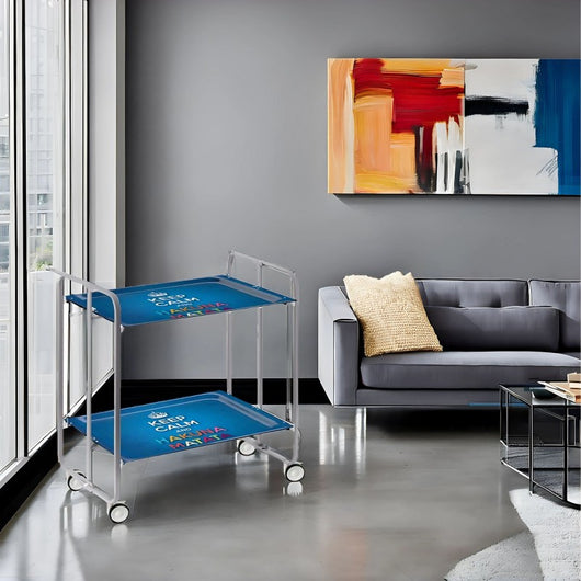 Carrello pieghevole da cucina BAUHAUS, 2 vassoi. Struttura grigio