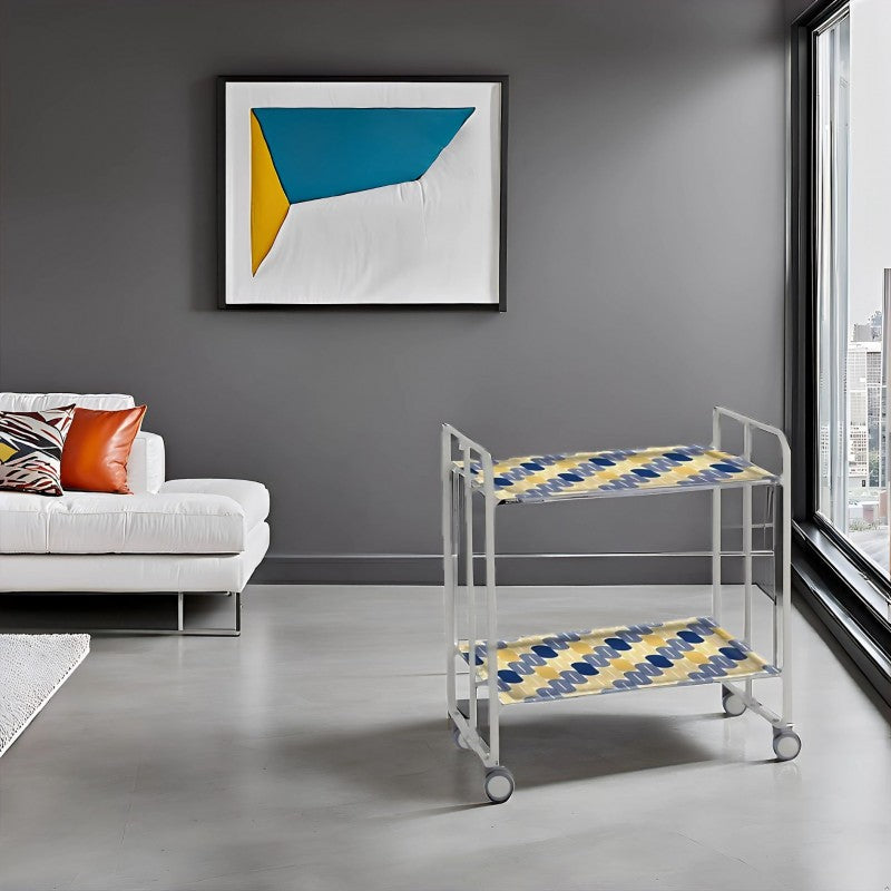 Carrello pieghevole da cucina BAUHAUS, 2 vassoi. Struttura grigio