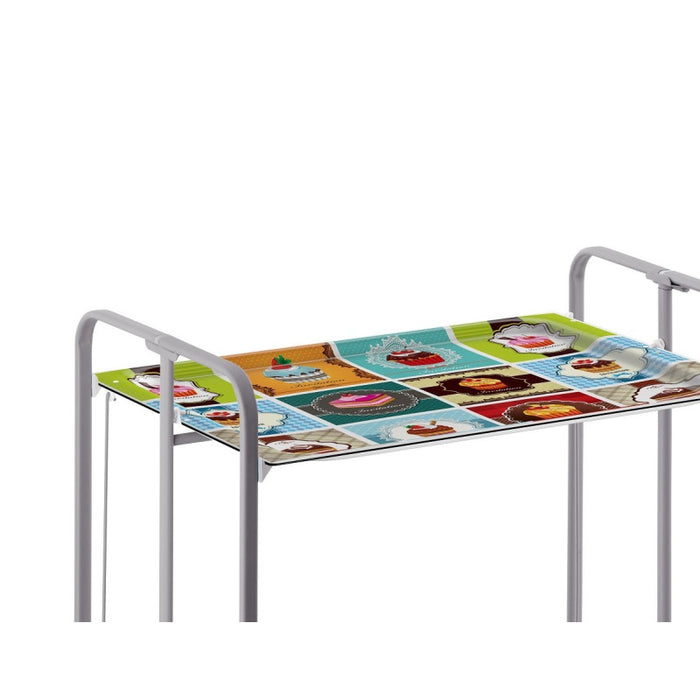 Carrello pieghevole da cucina BAUHAUS, 2 vassoi. Struttura grigio