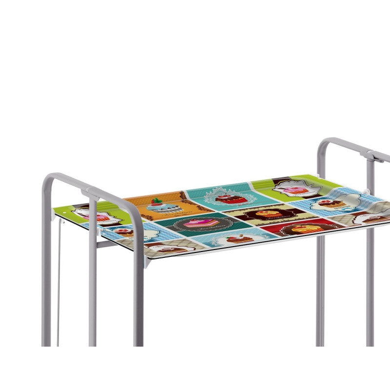 Carrello pieghevole da cucina BAUHAUS, 2 vassoi. Struttura grigio