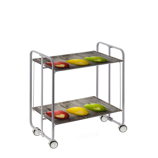 Carrello pieghevole da cucina BAUHAUS, 2 vassoi. Struttura grigio