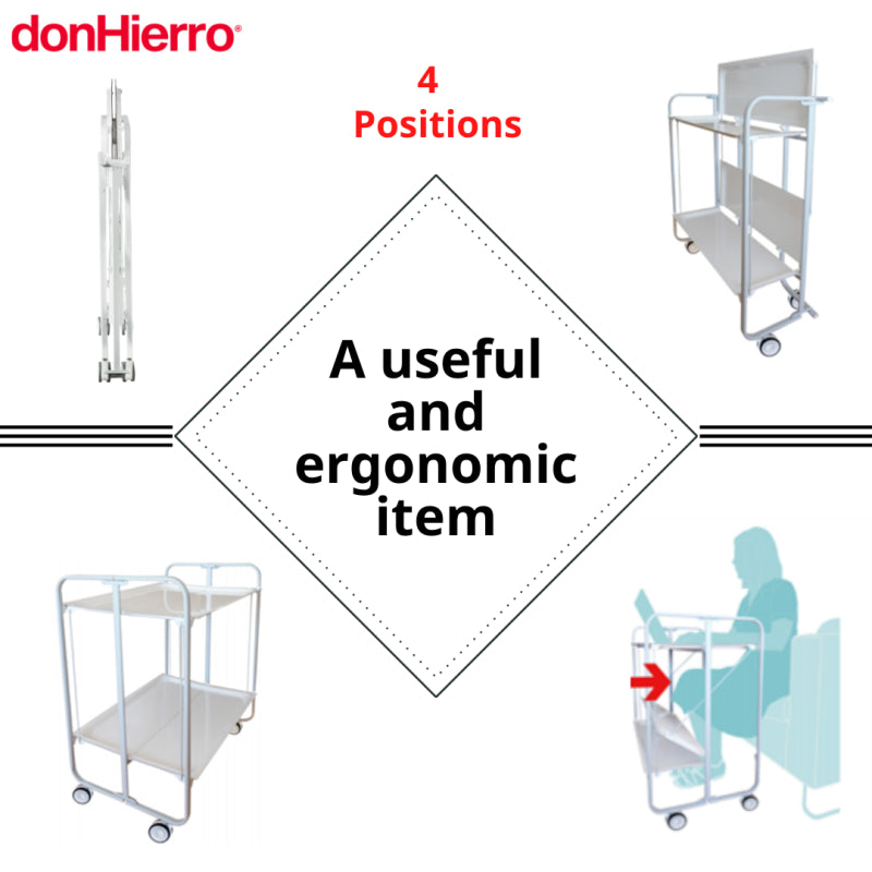 Carrello pieghevole da cucina BAUHAUS, 2 vassoi. Struttura grigio