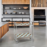 Carrello pieghevole da cucina BAUHAUS, 2 vassoi. Struttura grigio