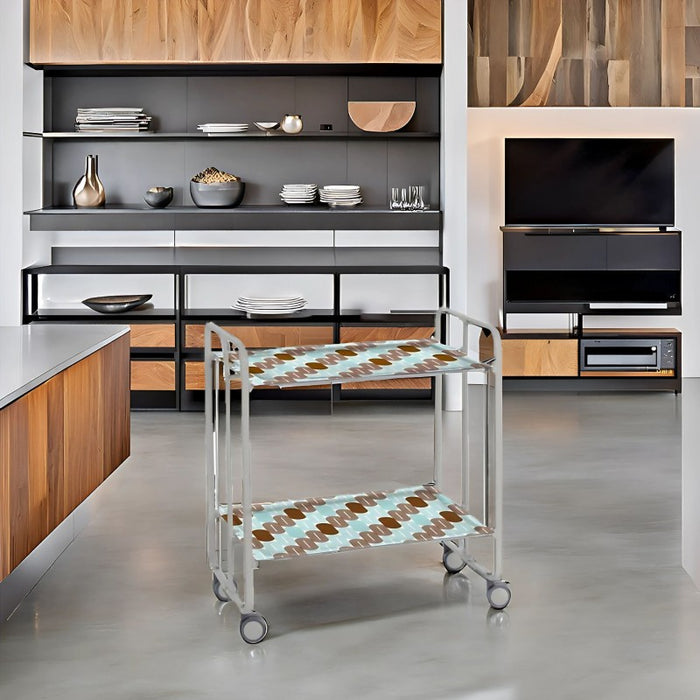 Carrello pieghevole da cucina BAUHAUS, 2 vassoi. Struttura grigio