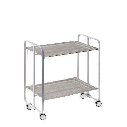 Carrello pieghevole da cucina BAUHAUS, 2 vassoi. Struttura grigio